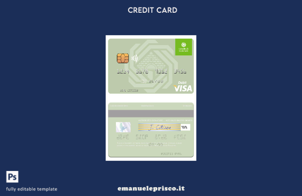 modello di carta di debito visto Palestine Al Quds Bank in stile verificato